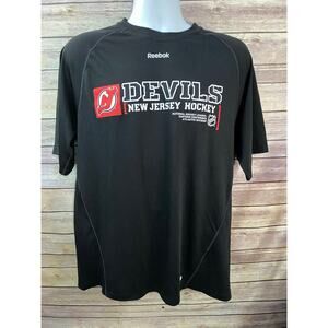 Men’s NHL Reebok New Jersey Devils Authentic Pro Rink Tech T‑Shirt Black Medium
